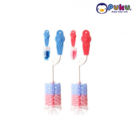 Puku Bottle & Nipple Brush Sillicone - P10413 Sikat Botol (2 Pcs)