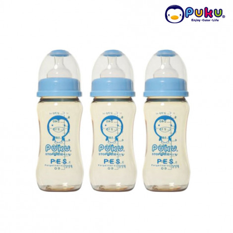 Puku PES Feeding Bottle 270cc - 11530 (3 Pcs) Botol Susu Blue