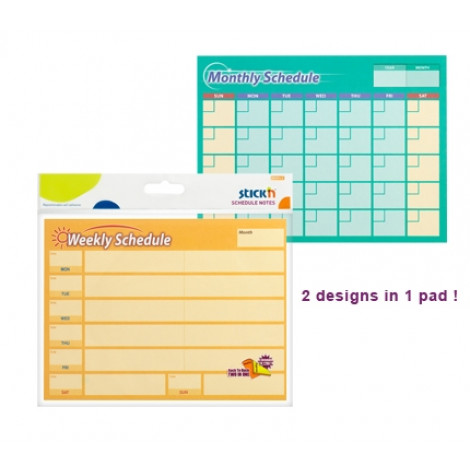 Stick'n Schedule Notes 21300 2in1 notes Weekly Yellow