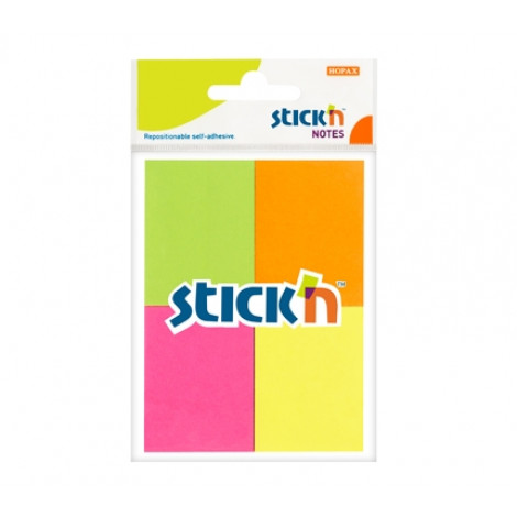 Stick'n Assorted Notes 21091 (1.5 x 2) Neon 4 Color