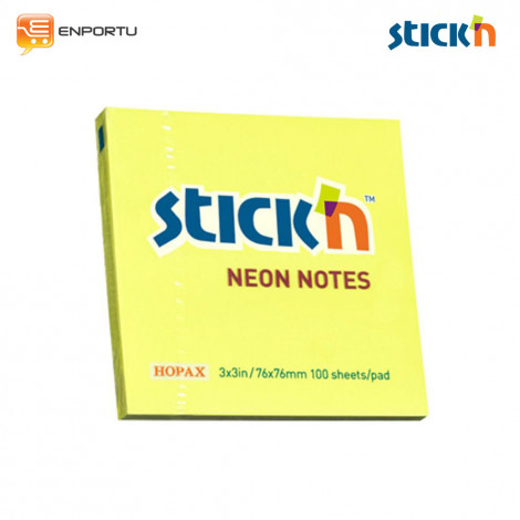 STICK'N 21133 Neon Yellow Color (3x3 inch)