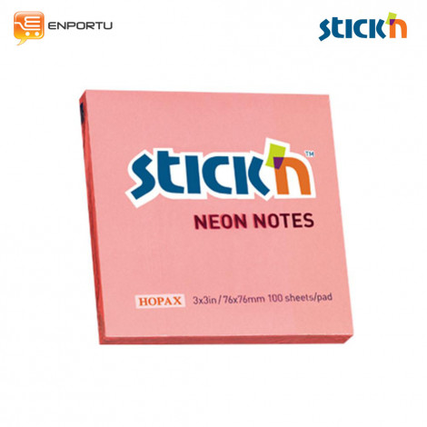 STICK'N 21166 Neon Pink Color (3x3 inch)