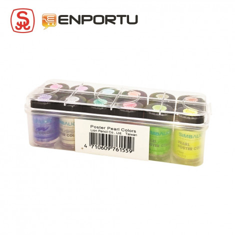 Simbalion Set Poster Color 15 cc - 12 Warna Pearl Color (Metalik)