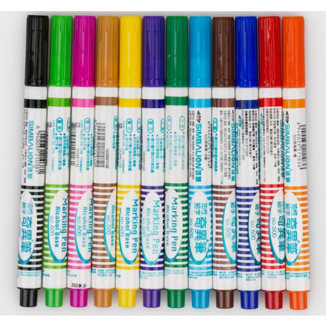 Simbalion Permanent Paint Markers 1mm No 600 - 1 LUSIN - BLACK