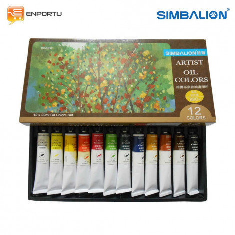 Simbalion Set Oil Color 22 ML - 12 Warna (OC 22/12)