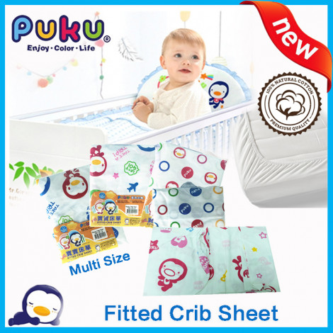 Puku Cotton Play Pan Fitted Crib Sheet Sp91122