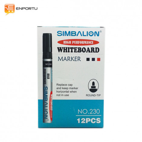 SIMBALION Spidol Whiteboard Black - 1 Lusin