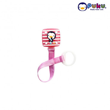 Puku Pacifier Chain 11114 Square Stripe - Pink