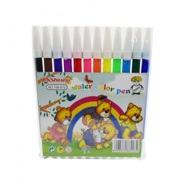 Shining Spidol 12 Warna Water Color Pen (108-S12)