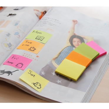 Stick'n Assorted Notes 21091 (1.5 x 2) Neon 4 Color