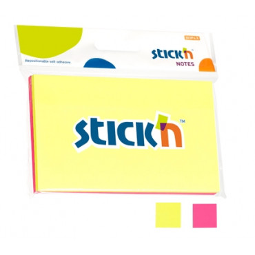Stick'n Assorted Notes 21097 (3 x 5) Neon 2 Color