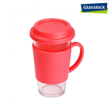 Glasslock Tumbler With Handle 500ml RC 106 Pink