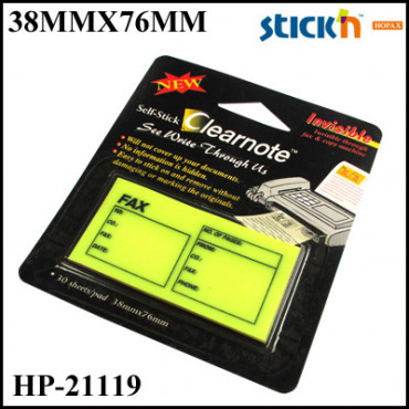 Stick'n Clearnotes (Film) 21119 Fax Memo Pad