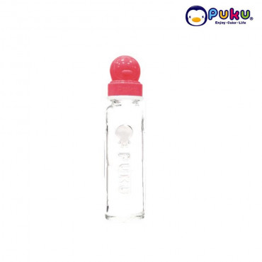 Puku Glass Feeding Bottle 240cc - 10105 [Botol Susu} Pink