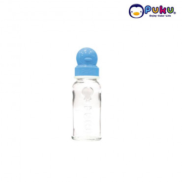 Puku Glass Feeding Bottle 140cc - 10106 [Botol Susu] Blue