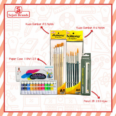 PAKET CAT AIR SIMBALION 110N/ KUAS LUKIS DAN PENSIL 2B