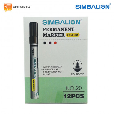 SIMBALION Spidol Permanent Black - 1 Lusin