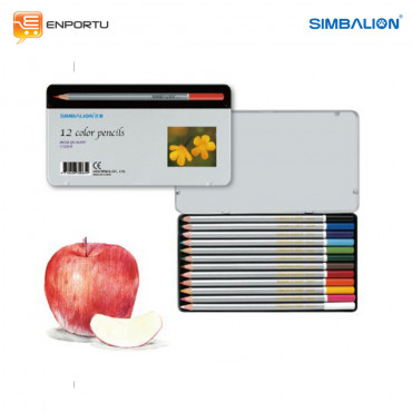 Simbalion Pencil Color Metal Box 12 Colors - C1200