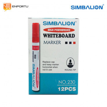 SIMBALION Spidol Whiteboard Red- 1 Lusin
