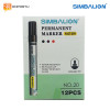 SIMBALION Spidol Permanent Black - 1 Lusin